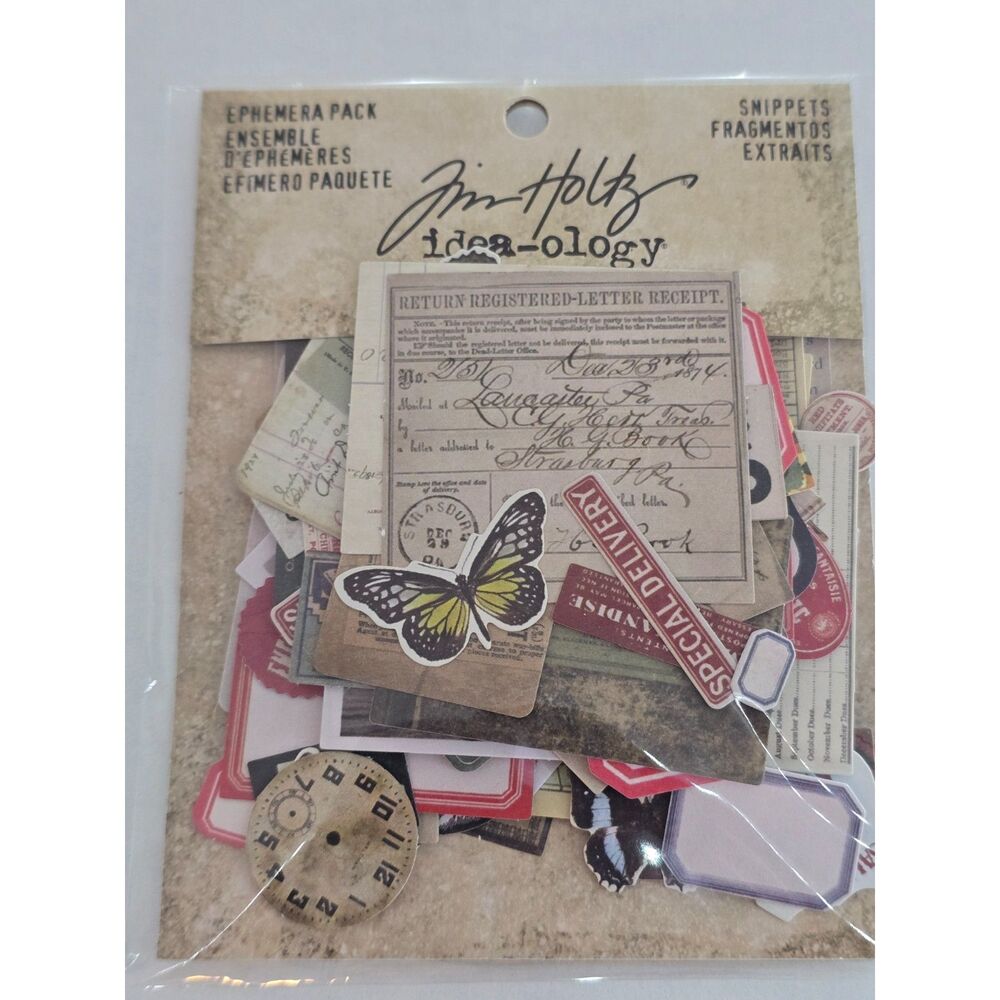Tim Holtz Idea-ology Ephemera Pack Snippets TH93564 Vintage 54 Pieces NEW